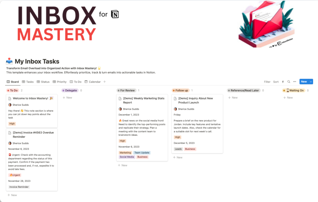 Inbox Mastery Notion Template